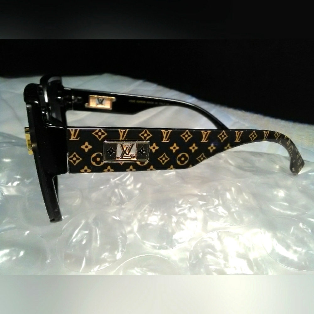 Louis Vuitton Black and Gold Monogram Sunglasses